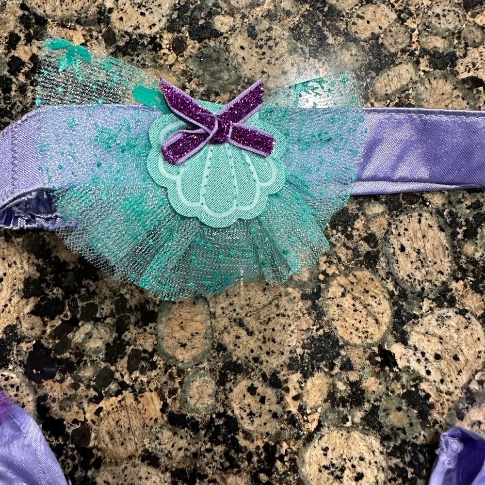 Disney Baby Ariel Costume Dress with Headband. Sz 6-12M - Picture 4 of 10